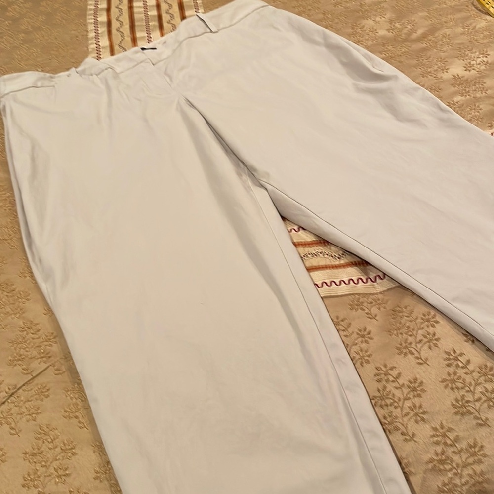 Talbots, petite pants, cropped, light tan, curvy style, cotton blend, 16 P